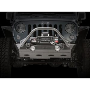 Poison Spyder 1759010DBP1 Brawler Lite Front Bumper with Brawler Bar & D-Ring Tabs in SpyderShell Armor Coat for 07-18 Jeep Wrangler JK