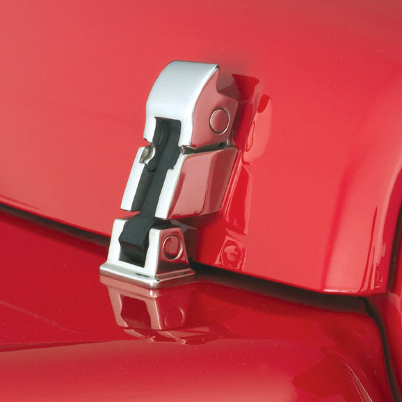 146812.jpg Rampage Products 74334 Stainless Steel Rock Runner Billet Hood Catch for 97-06 Jeep Wrangler TJ
