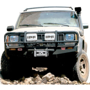 ARB Deluxe Winch Bull Bar Bumper in Black for 84-96 Jeep Cherokee XJ