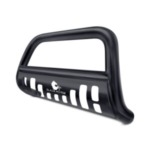 Black Horse Offroad BBJPWRA-SP 3" Bull Bar in Black with Black Skid Plate for 07-09 Jeep Wrangler JK