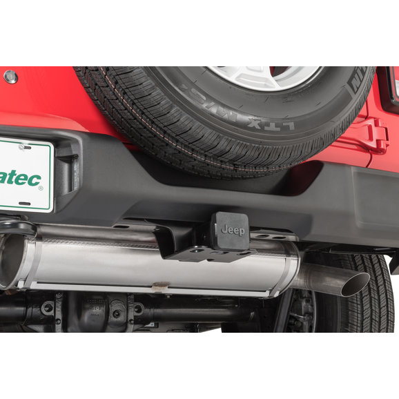 JDA_82213706_2in_Hitch_Plug_Installed.jpg Mopar 82213706 2" Receiver Hitch Plug for 18-20 Jeep Wrangler JL