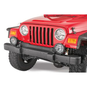 Mopar_Front_Bumper_Guards_End_Caps_5200240AC_Crown_55155757AA_55155756AB.jpg Mopar Front Bumper Guard & Crown Automotive End Cap Kit for 98-06 Jeep Wrangler TJ