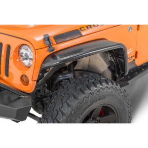 Poison Spyder 1703030P1 Standard Width Steel Front Crusher Flares in SpyderShell Armor Coat for 07-18 Jeep Wrangler JK