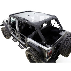 Rampage-Mesh-Shade-Top-JKU-90525-Installed.jpg Rampage Products 90525 Mesh Extended Shade Top Brief for 07-18 Jeep Wrangler Unlimited JK 4 Door