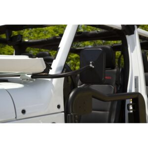 Rugged-Ridge-11025.24-Rectangular-Trail-Mirror-installed-side-front-view-3_0.jpg Rugged Ridge 11025.24 Rectangular Trail Mirror for 18-20 Jeep Wrangler JL & Gladiator JT