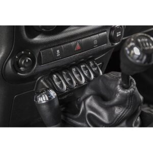 Rugged_Ridge_A-Pillar_Pod_Switches_JK_17235.73_installed1.jpg Rugged Ridge 17235.73 Etched Lower 5 Switch Panel Kit for 11-18 Jeep Wrangler JK