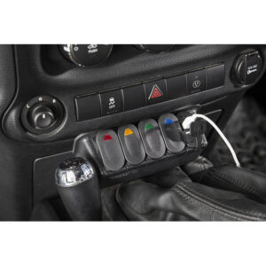 Rugged_Ridge_Lower_Switch_Panel_Kit_JK_17235.84_installed2.jpg Rugged Ridge 17235.84 Lower Switch Panel Kit with Switches for 11-18 Jeep Wrangler JK