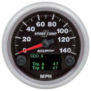 autometer-fitech-speedometer-880828-lights-on.jpg Auto Meter 880828 iCAN 3 3/8" Sport II Speedometer Gauge 0-140 MPH