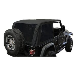 brt10035_0.jpg Crown Automotive BRT10135T Bowless Soft Top in Black Diamond with Upper Doors and Tinted Windows for 92-95 Jeep Wrangler YJ