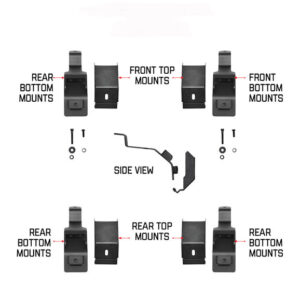 Go Rhino 5910010T SRM Gutter Mount Bracket Kit - 4 PCS
