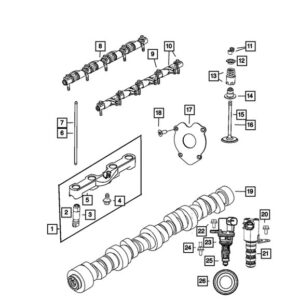 Mopar 53022372AA Engine Camshaft for 09-23 Jeep Grand Cherokee WK,WK2, & L & 09-10 Commander XK with 5.7L V8 - Gas Engine
