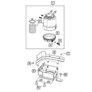 Mopar 68436631AA Fuel/Water Separator Filter Kit for 19-22 Jeep Wrangler & Gladiator JT with 3.0L V6 - Diesel