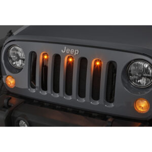 quadratec-pre-runner-grille-lighting-kit-jk-97109201141-close-up-lights-on.jpg Quadratec Pre-Runner LED Light Bar Kit for 07-18 Jeep Wrangler JK