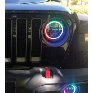 Quake LED QTE914 RGB Halo 9" LED Headlight Kit for 18-20 Jeep Wrangler JL & Gladiator JT