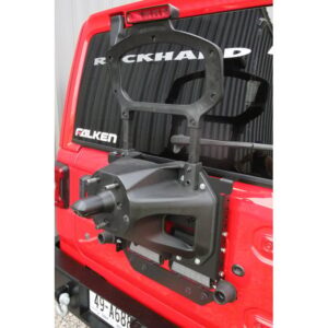 rock-hard-4x4-adjustable-spare-tire-carrier-jl-rh-90347-installed.jpg Rock Hard 4X4 RH-90347 Adjustable Spare Tire Carrier with CB Antenna Mount for 18-20 Jeep Wrangler JL