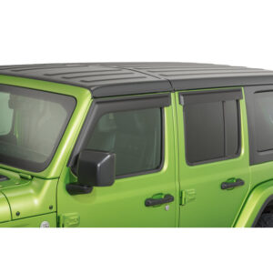 rugged-ridge-front-rear-window-visors-jl-jt-11349.17-installed.jpg Rugged Ridge 11349.17 Front and Rear Window Visors in Matte Black for 18-20 Jeep Wrangler JL Unlimited & Gladiator JT