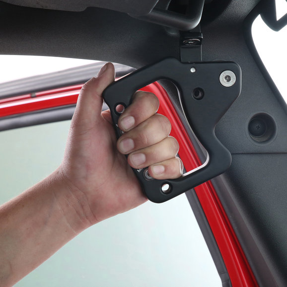 smittybilt-front-aluminum-grab-handles-jk-76931-installed-in-use_0.jpg Smittybilt 76931 Front Aluminum Grab Handles for 07-18 Jeep Wrangler JK