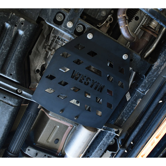 westin-transfer-case-skid-plate-jl-42-21085-main-installed.jpg Westin 142-21085 Transfer Case Skid Plate for 18-20 Jeep Wrangler JL